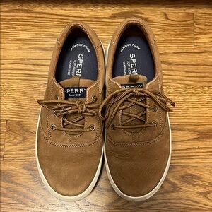 Sperry Brown Boat Shoes with Suede Upper and Lace-Up Design
